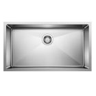 Blanco 524754 Cuvee R15 32" L X 18" W X 10" H Rectangular Undermount Super Single Stainless Steel Kitchen Sink without Drain in Satin Polished