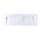 Lacava 5302S-01-001G Libera 56" W x 18" D x 5" H Wall Mounted or Vanity Top Double Bowl Solid Surface Sink with One Faucet Hole Per Sink in Gloss White
