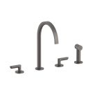 Fantini 53P5R151U Icona Deco 1.8 GPM Deck Mounted Four Holes Kitchen Faucet with Hand Spray Set in Matte Gun Metal PVD