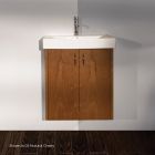 Lacava 5475C4-86 Spring Wall-mount under-counter vanity with two doors and one pull-out shelf, polished chrome pulls .22 1/4"W x 16 1/4"D x 24"H in Gloss Black
