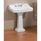 Cheviot 553-WH-8 553W24-8 Essex Pedestal Lavatory Sink in White with 8" Faucet Drilling (Pedestal Base Sold Separately)