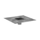 Hansgrohe 56132801 RainDrain Brilliance Point Drain Set 4"x 4" Trim with Height Adjustable Frame and Rough Brushed Stainless Steel GPM (Rough Sold Separately)