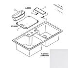 Kohler 5858-0 Cantina Polyethylene cutting board in White