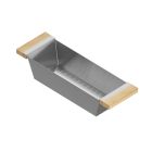 Julien 205225 6"  W X 19"  L X 4.25"  D Stainless Steel Colander with Handles in Walnut