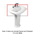 Villeroy And Boch 5A032701 VILLEROY AND BOCH Elody Pedestal Lav Basin Only WHITE