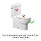 Villeroy And Boch 5C020101 Siphonic WC, elongated, Concealed trapway (Bowl only, Tank model# 5D02U101 sold separate)