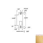 Baldwin 6041.040 6041 Latch Bolt Straight Lip Function Entrance Mortise Strike with 2-3/4, Satin Brass