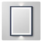 Ronbow 604730-F22 Albert 29.75" Solid Wood Contemporary Framed Rectangular LED Bathroom Mirror in Navy