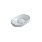 Galassia 6071 Laid-on Recessed Oval Washbasin 25.1" X 16.5" in White Complete with Brass Drain