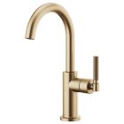 Brizo 61043LF-GL Litze Bar Faucet With Arc Spout And Knurled Handle In Luxe Gold