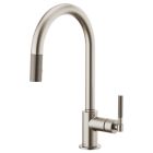 Brizo 63043LF-SS Litze Pull-Down Faucet With Arc Spout And Knurled Handle In Stainless