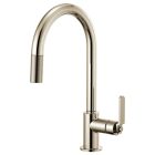Brizo 63044LF-PN Litze Pull-Down Faucet With Arc Spout And Industrial Handle In Polished Nickel