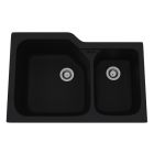 Rohl 6337-63 Allia Fireclay Kitchen Sinks 2 Bowl Undermount Sink in Matte Black