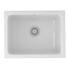 Rohl 6347-00 Allia Fireclay Kitchen Sinks Single Bowl Undermount Or Laundry Sink in White