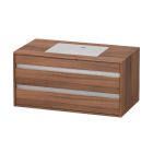 Duravit KT685507979 Ketho 40" L X 22" W X 20" H Wall Mounted Vanity Base Only with Dual Drawer in Natural Walnut