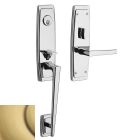 Baldwin 6920.060.FD Palm Springs 3/4 Escutcheon Trim, Full Dummy, in Satin Brass and Brown (Oxidized, relieved and lacquered)
