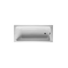 Duravit 700096000000090 D-Code 63" L X 27-1/2" W X 21-5/8" H Rectangular Drop-In Acrylic Soaking Bathtub with One Backrest Slope and Outlet in Foot Area with Overflow in White