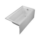 Duravit 700438000000090 Architec 60" L X 32" W X 22-5/8" H Rectangular Alcove Acrylic Soaking Bath Tub with Right Drain and Overflow in White (Drain Sold Separately)