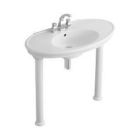 Villeroy & Boch 7140A1R1 Vanity Washbasin Sink, 39 3/8'' x 20 7/8'' with Overflow & 3 Faucet Holes in White