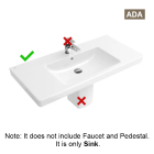 Villeroy and Boch 7175U101 Subway 31-1/2" W X 18-1/2" L Single Hole Vanity Bathroom Sink with Overflow in White Alpine (Pedestal Sold Separately)