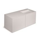 Cosmic 7191504 Block Straight Washbasin Bathstone in Glossy White