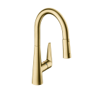 Hansgrohe 72813251 Talis S 1.75 GPM Deck Mounted HighArc Kitchen Faucet with 2-Spray Pull Down in Brushed Gold Optic