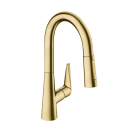Hansgrohe 72815251 Talis S 1.75 GPM Deck Mounted Prep Kitchen Faucet with 2-Spray Pull Down in Brushed Gold Optic