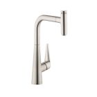 Hansgrohe 72821801 Talis Select S 1.75 GPM High-Arc Pull-Out Kitchen Faucet with Select On/Off Push Button in Steel Optic