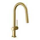 Hansgrohe 72846251 Talis N 1.75 GPM Deck Mounted HighArc Kitchen Faucet with 2-Spray Pull Down in Brushed Gold Optic