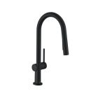 Hansgrohe 72850671 Talis N 1.75 GPM Single Hole Pull Down Kitchen Faucet with Hose Box in Matte Black