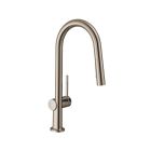 Hansgrohe 72850831 Talis N 1.75 GPM Single Hole Pull Down Kitchen Faucet with Hose Box in Polished Nickel