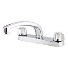 Gerber G0742416 Classics 1.75 GPM, 2-1/2" H X 9" W 2 Handle Kitchen Faucet Deck Plate Mounted without Spray and with Metal Fluted Handles in Polished Chrome