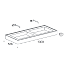 Rapsel 75.200.00 51" X 20" Double Wall Mounted Lavatory in White