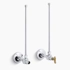 Kohler 7607-CP Pair 3/8" NPT angle supplies with loose-key stop and annealed vertical tube in Polished Chrome