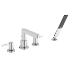 Hansgrohe 76443001 Finoris 1.75 GPM 4 Holes Deck Mounted Roman Tub Set Trim with Handshower in Polished Chrome (Rough Sold Separately)