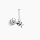 Kohler 7653-BG 1/2" angle supply with stop, cross handle and rigid vertical tube in Brushed Gold
