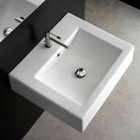 Scarabeo 8007BW1 Square Washbasin Sink In White