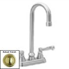 Jado 816002.113 Gooseneck Bar Faucet With Lever Handles, Ultra Brass