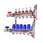 Legend 8330P-10-2 M-8330P Stainless Steel Pro, Isolation Valves with Thermometer, Auto Air Vent - Fill/Purge Adapter, Mounting Bracket 2 Port ss Manifold With Purge 1"