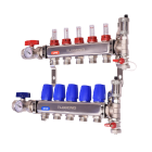 Legend 8330P-10-4 M-8330P Stainless Steel Pro, Isolation Valves with Thermometer, Auto Air Vent - Fill/Purge Adapter, Mounting Bracket 4 Port ss Manifold With Purge