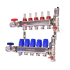 Legend 8330P-10-5 M-8330P Stainless Steel Pro, Isolation Valves with Thermometer, Auto Air Vent - Fill/Purge Adapter, Mounting Bracket 5 Port ss Manifold With Purge 1"