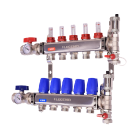 Legend 8330P-10-6 M-8330P Stainless Steel Pro, Isolation Valves with Thermometer, Auto Air Vent - Fill/Purge Adapter, Mounting Bracket 6 Port ss Manifold With Purge 1"