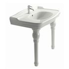 Galassia 8408 Console Washbasin 39.7" X 23.6" in White, Three Faucet Holes, Fixing Kit Included