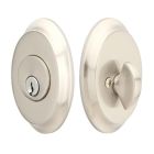 Emtek 8458-US15A 3.62" Keyed Entry Single Cylinder Saratoga Deadbolt in Pewter