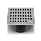 QM Drain 88.100.04 ST Lagos Mira 4" Length X 4" Width Square Drain in Satin