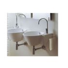 Galassia 8864 Arke Console Washbasin 42.5" with Double Basin in White Fixing Kit Included (Base Sold Separately)