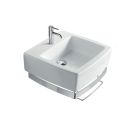 Galassia 8954 Sa02 Series Washbasin 19.6" L X 19.6" W X 7" D in White, One Hole with Fixing Kit Included (Base Sold Separately)