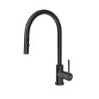 Franke FF3325BSS Cube 1.75 GPM Deck Mounted Single Handle Pull Down Kitchen Faucet in Black Stainless Steel
