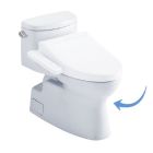 Toto CST644CEFGT40#01 Carolina II 1.28 GPF 12" Rough-in Elongated One-Piece Toilet with Left Hand Lever in Cotton White (Seat Sold Separately)