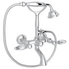 Rohl A1401LCAPC Acqui Italian Bath Exposed Wall Mount Tub Filler With Handshower in Polished Chrome